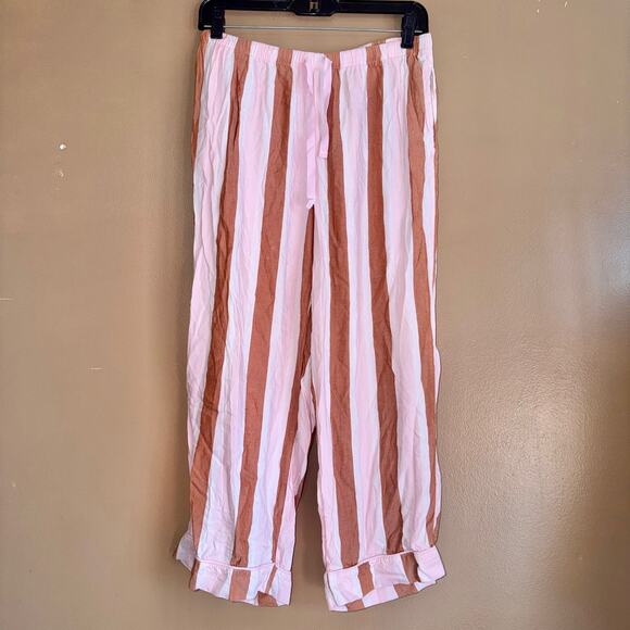 Joyspun Women's Pink Brown Striped Lightweight Pants - Size Small - Picture 4 of 7